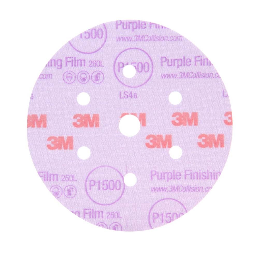 3M 7100122801 Hookit Purple Finishing Film Abrasive Disc 260L, 30571, 5 in, P600 (50 Pack) - 2