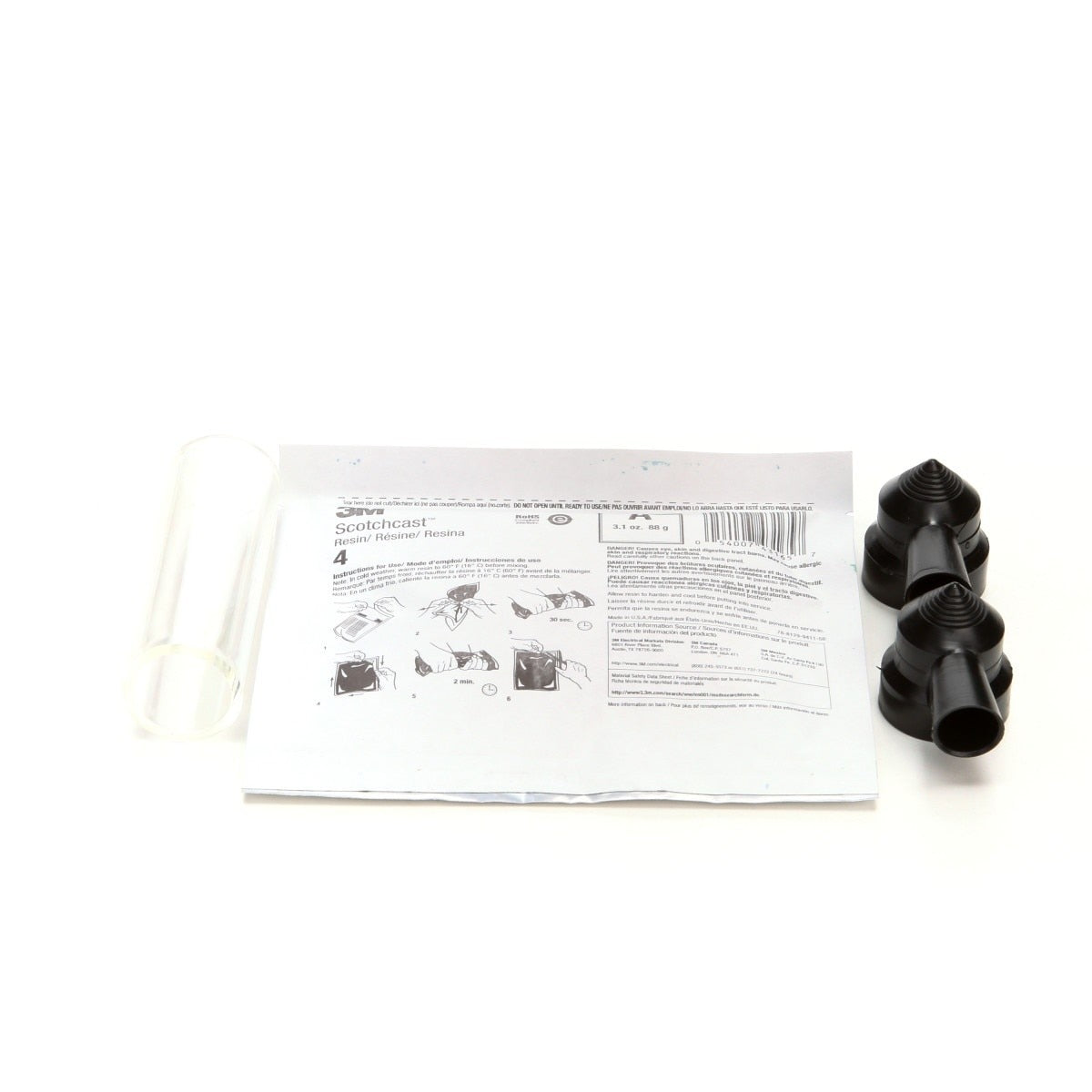 3M Scotchcast Inline Resin Power Cable Splice Kit, 10-2 AWG, Black (82-AN) (7100123072) (10 Pack) - 2