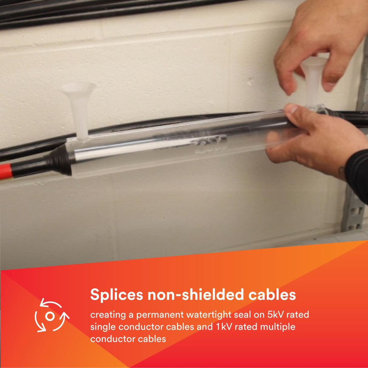 3M 82-A1N Scotchcast Inline Resin Power Cable Splice Kit, Up to 2 AWG, Black (7100123073) - 6