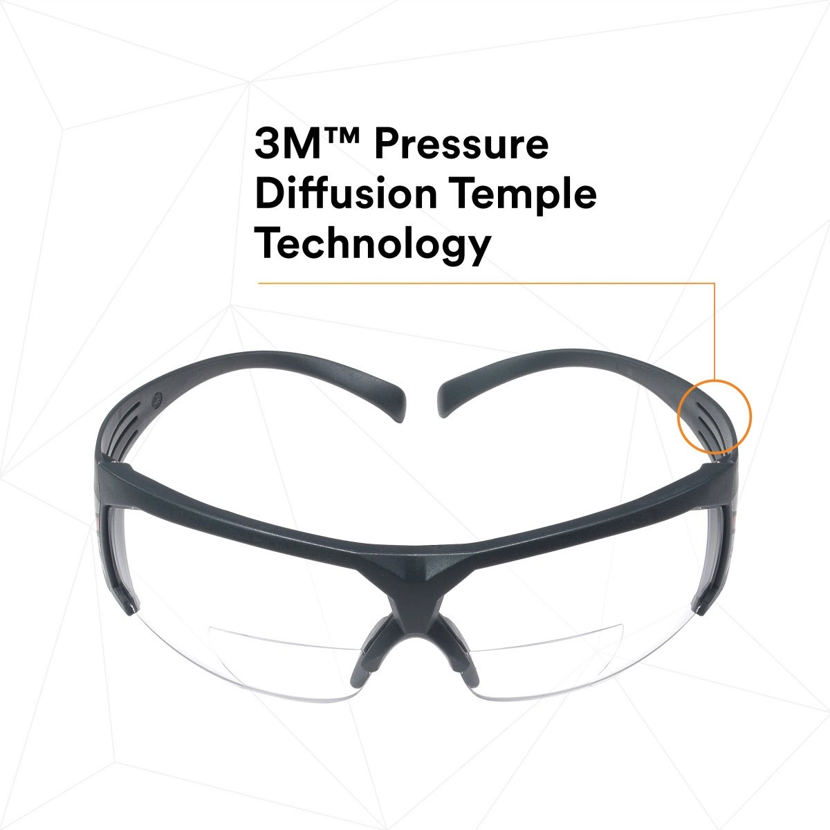3M SF625SGAF SecureFit Safety Glasses, Clear Scotchgard Anti Fog Anti Scratch Lens, +2.5 Diopter, Gray Temples (7100132360) (20 Pack) - 4