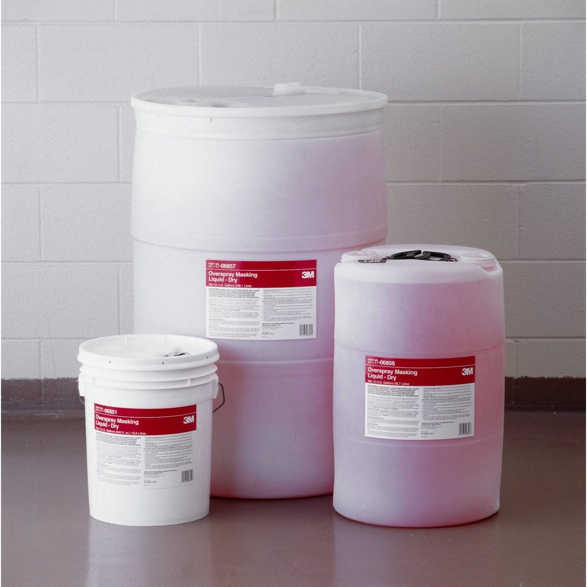 3M 06851 Overspray Masking Liquid Dry Water Based Sprayable Liquid Red 5 Gallon (7100136751) - 2