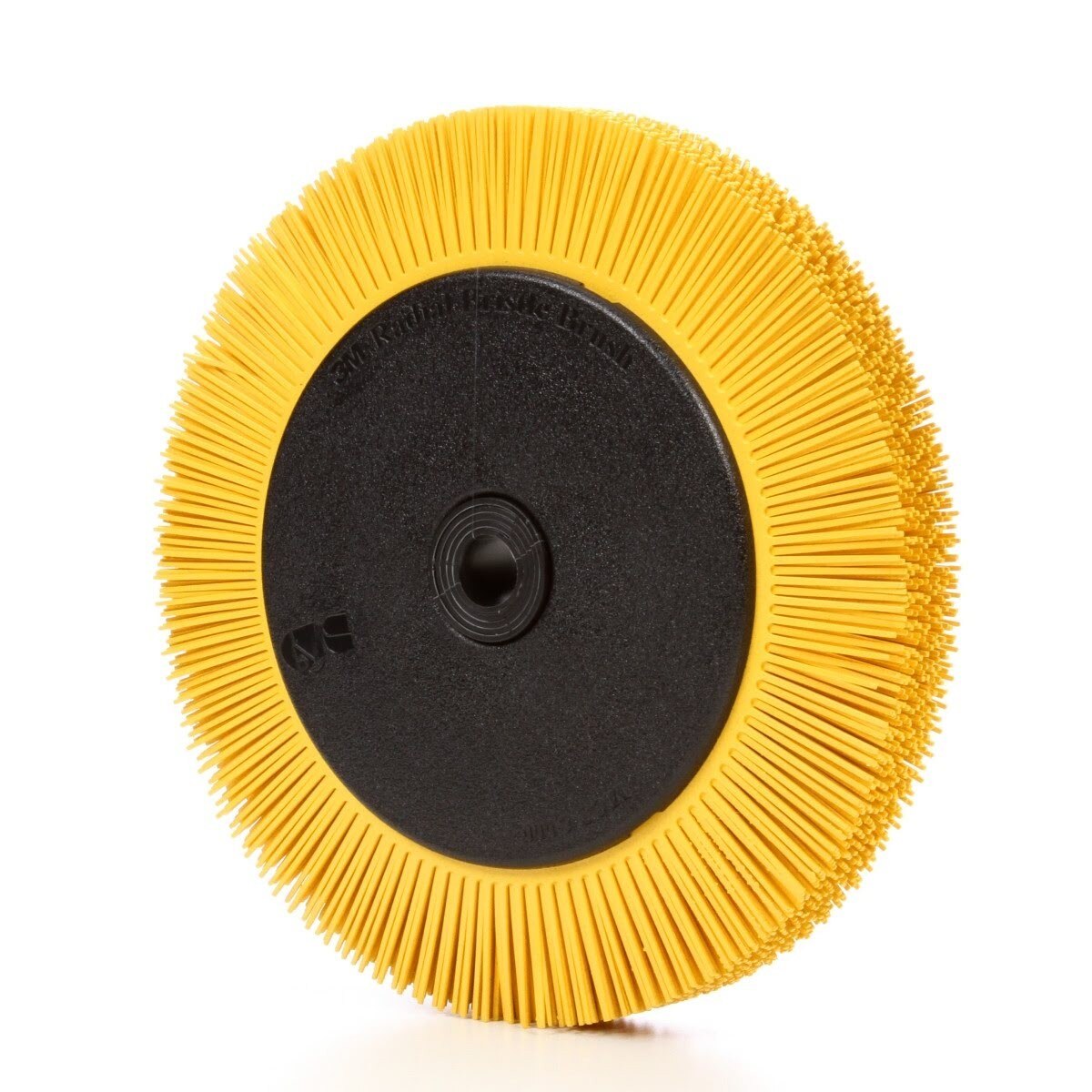 3M BB-ZB Scotch-Brite Radial Bristle Brush, Ceramic Aluminum Oxide, 80 Grit, Yellow, 8 in x 1 in x 1-1/4 in, 6000 rpm, With Flange (7100138333) (2 Pack) - 3
