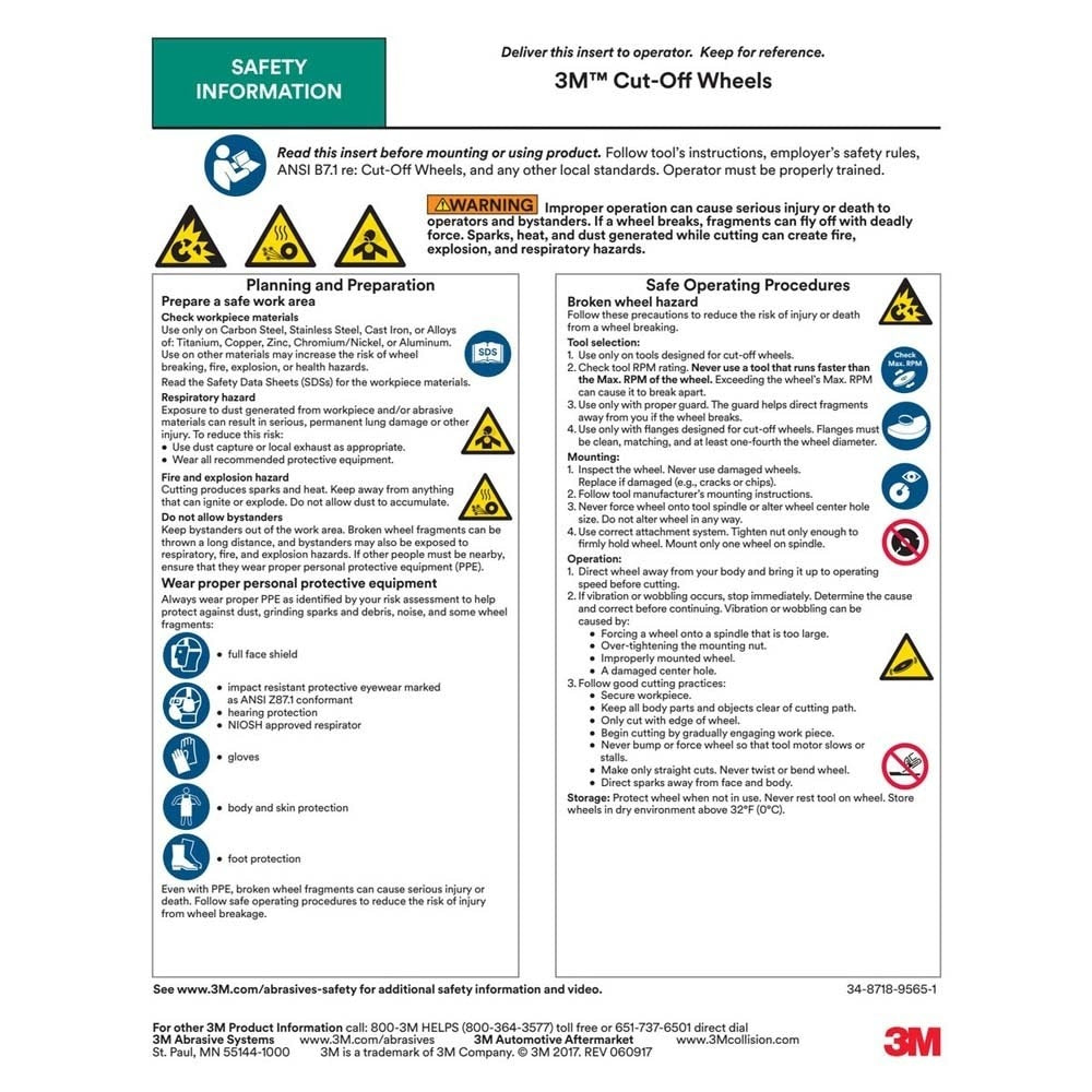 3M 7100138406 Silver Cut-Off Wheel 87457 60+ T1 3 in x 0.035 in x 1/4 in (25 Pack) - 8