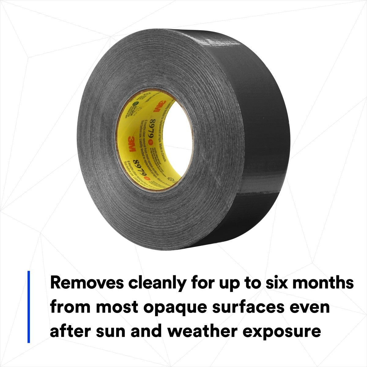 3M 8979 Performance Plus Duct Tape Heavy Duty, Black, 72 mm x 54.8 m, 11.5 mil, 6 Month Clean Removal, UV and Weather Resistant (7100139310) (12 Pack) - 6