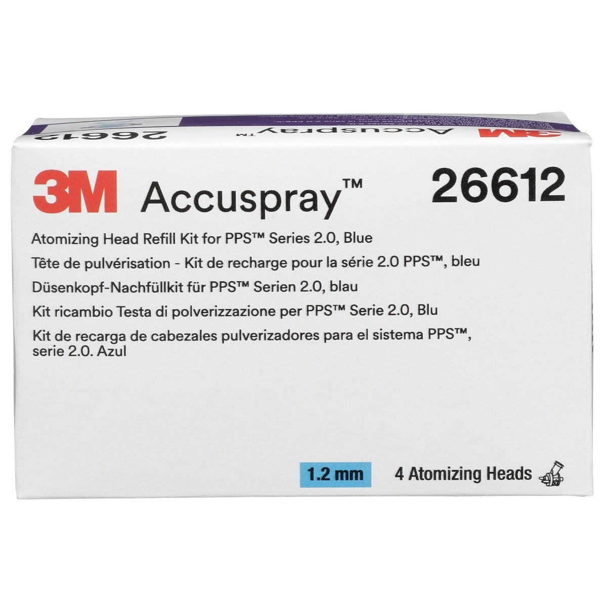 3M 26612 Accuspray Atomizing Head Refill Pack for PPS Series 2.0, Blue, 1.2 mm (7100143442) (24 Pack) - 10