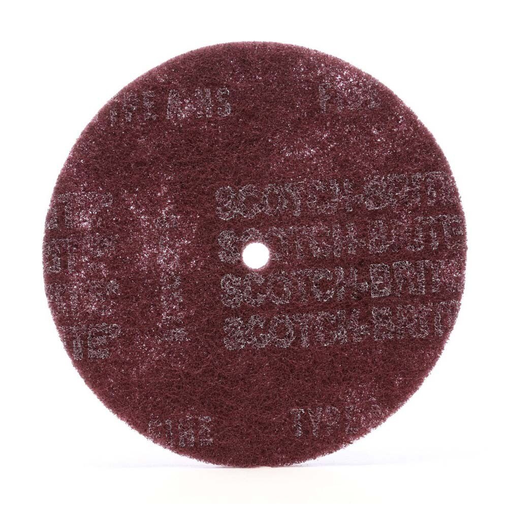 3M 7100143478 High Strength Surface Conditioning Disc, 4 in x 1/2 in A Very Fine, Maroon for Cleaning and Deburring (150 Pack)