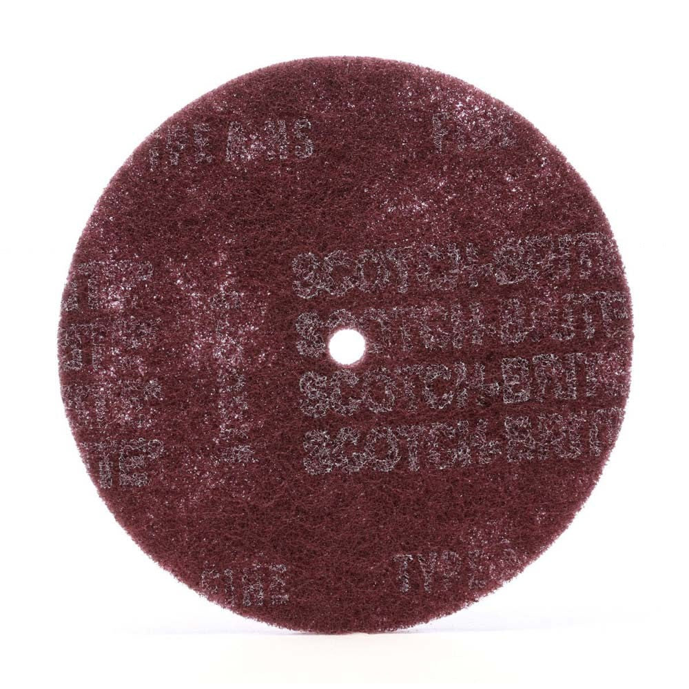 3M HS-DC High Strength Surface Conditioning Disc, 4 in x 1/2 in A Very Fine, Maroon for Cleaning and Deburring (7100143478) (150 Pack)