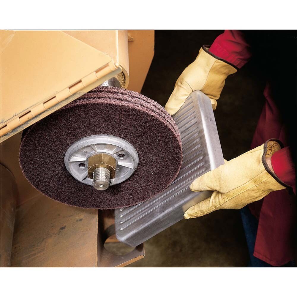 3M 7100143478 High Strength Surface Conditioning Disc, 4 in x 1/2 in A Very Fine, Maroon for Cleaning and Deburring (150 Pack) - 2