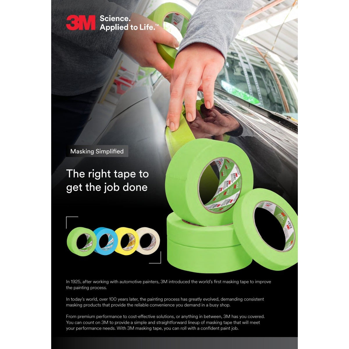 3M Perforated Trim Masking Tape, 7 mm Hard Band, Blue, 50.8 mm x 10 m (06347) (7100145503) (6 Pack) - 8