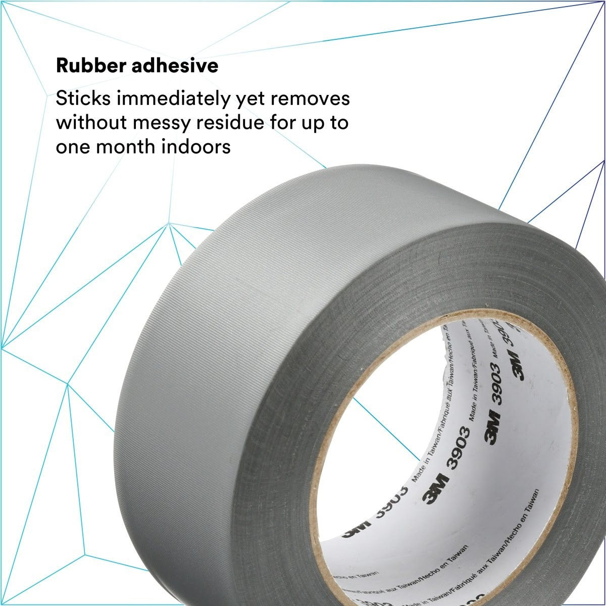 3M Vinyl Duct Tape 3903 Gray 2 in x 50 yd 7.3 mil Roll (3903) (7100145925) (24 Pack) - 3
