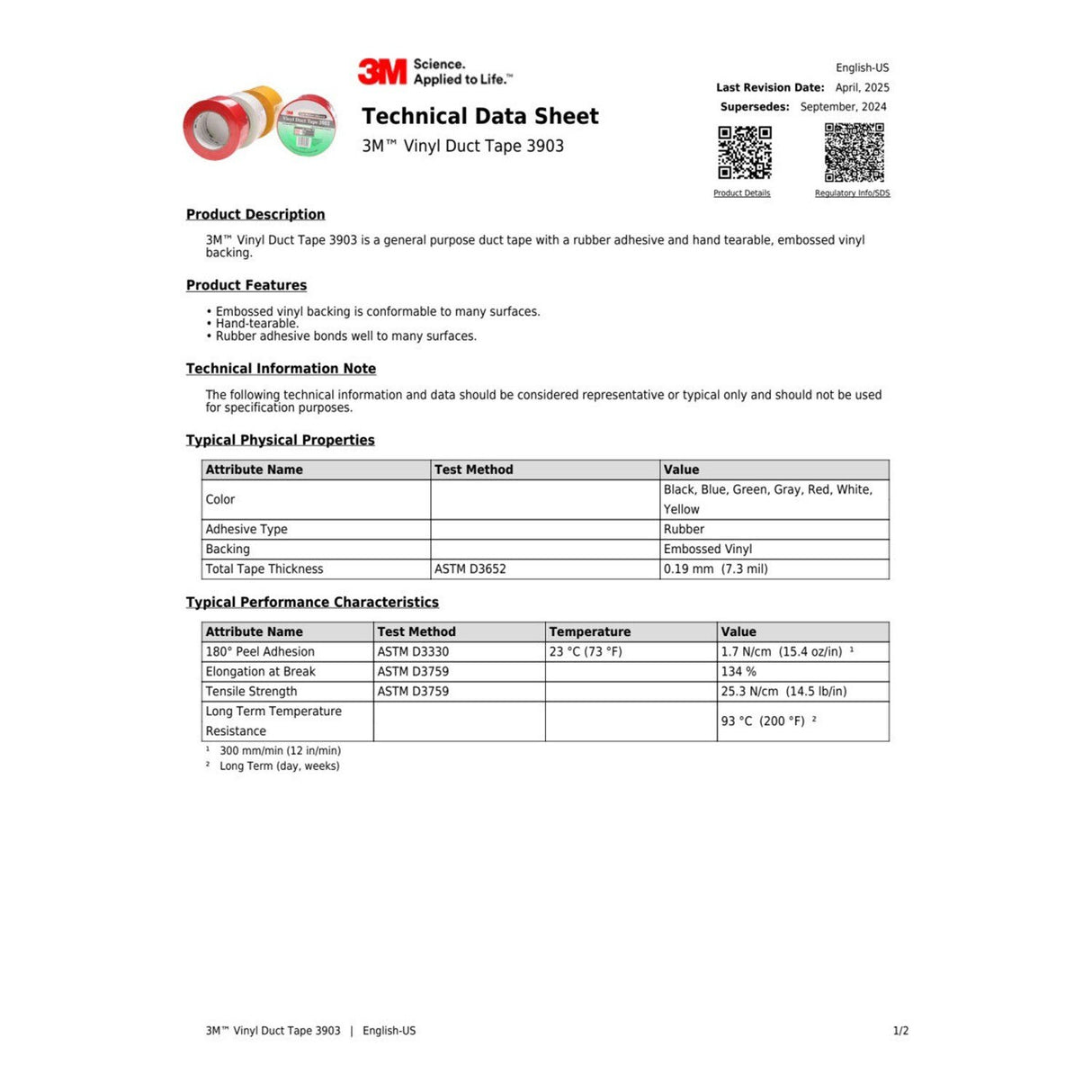 3M Vinyl Duct Tape 3903 Gray 2 in x 50 yd 7.3 mil Roll (3903) (7100145925) (24 Pack) - 10