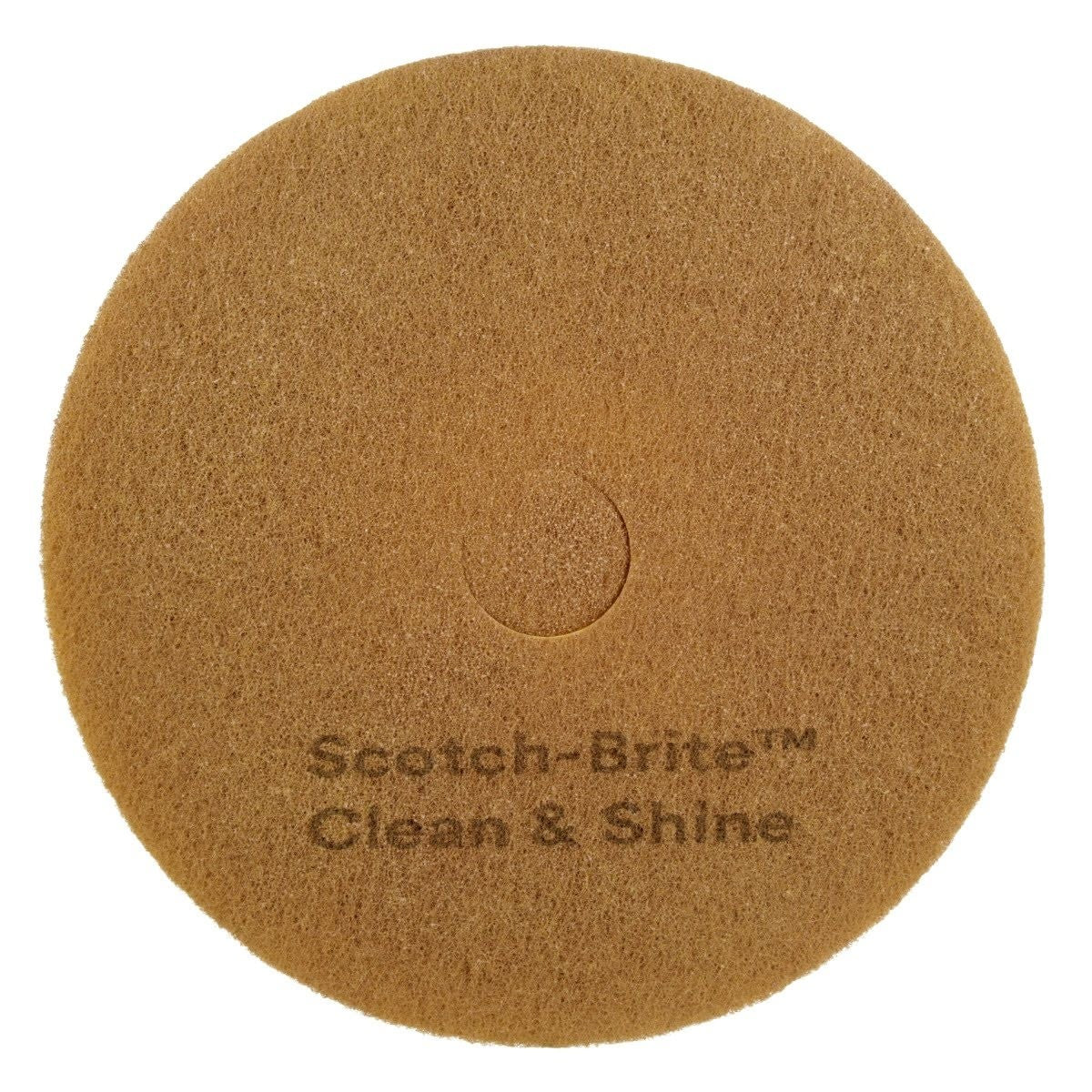 3M Scotch-Brite Clean and Shine Pad, Brown, Super Fine, 19 in, Center Hole (7100148014) (5 Pack)