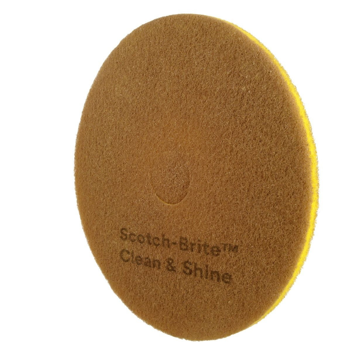3M Scotch-Brite Clean and Shine Pad, Brown, Super Fine, 19 in, Center Hole (7100148014) (5 Pack) - 2