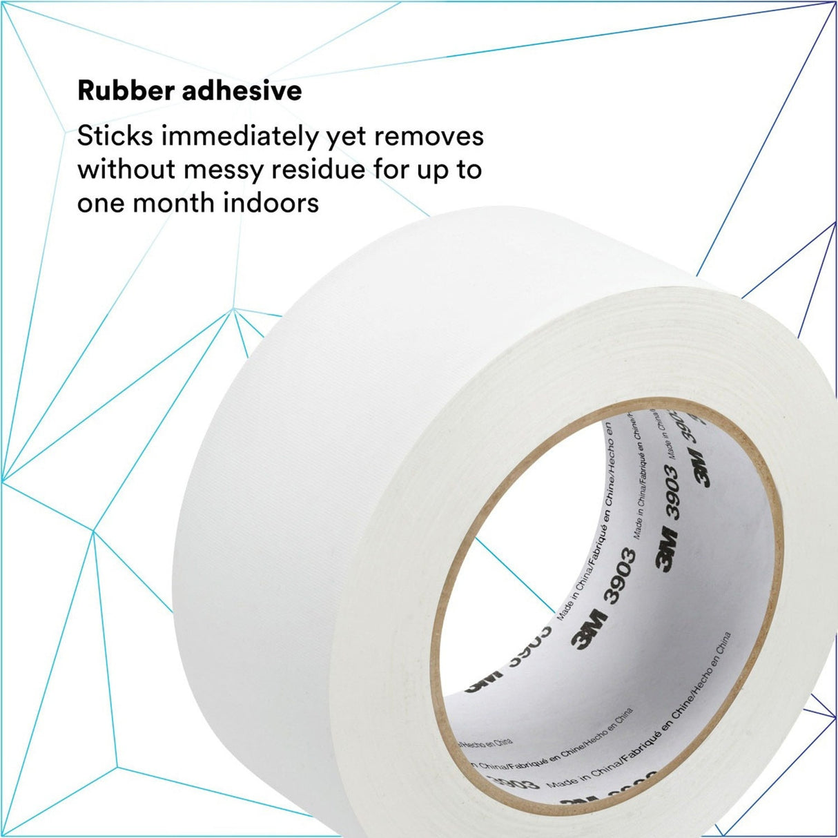 3M 3903 Vinyl Duct Tape, White, 2 in x 50 yd, 7.3 mil, Individually Wrapped (7100148262) (24 Pack) - 5