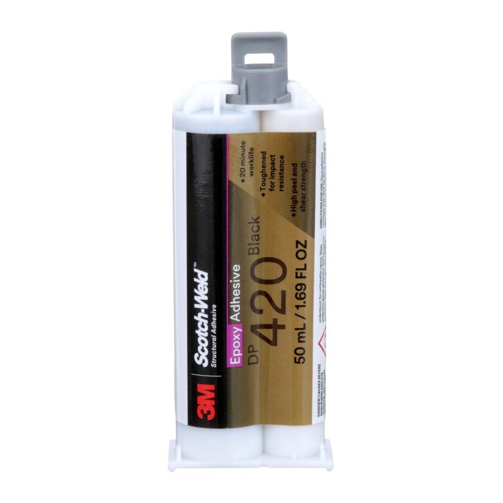 3M 7100148731 Scotch-Weld Epoxy Adhesive DP420 Black Two-Part Structural Adhesive, 20-Minute Work Life, High Impact and Fatigue Resistance Duo-Pak (50 mL)