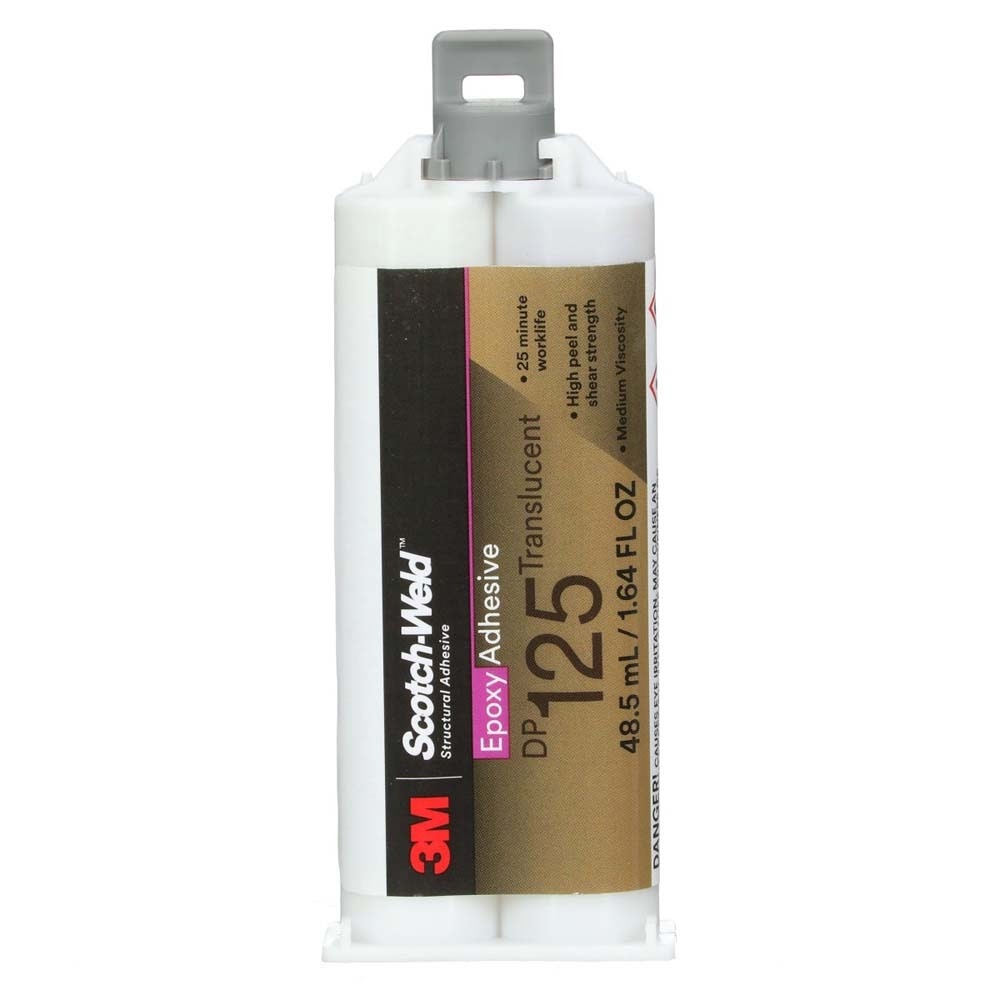 3M DP125 Scotch-Weld Translucent Two-Part Flexible Epoxy Adhesive Duo-Pak (48.5 mL) (7100148734) (12 Pack)