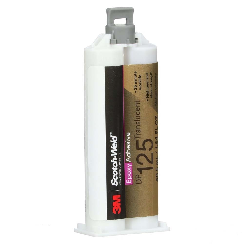 3M DP125 Scotch-Weld Translucent Two-Part Flexible Epoxy Adhesive Duo-Pak (48.5 mL) (7100148734) (12 Pack) - 2