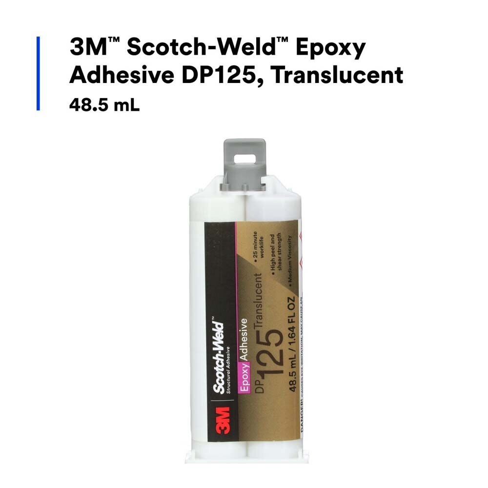 3M DP125 Scotch-Weld Translucent Two-Part Flexible Epoxy Adhesive Duo-Pak (48.5 mL) (7100148734) (12 Pack) - 6