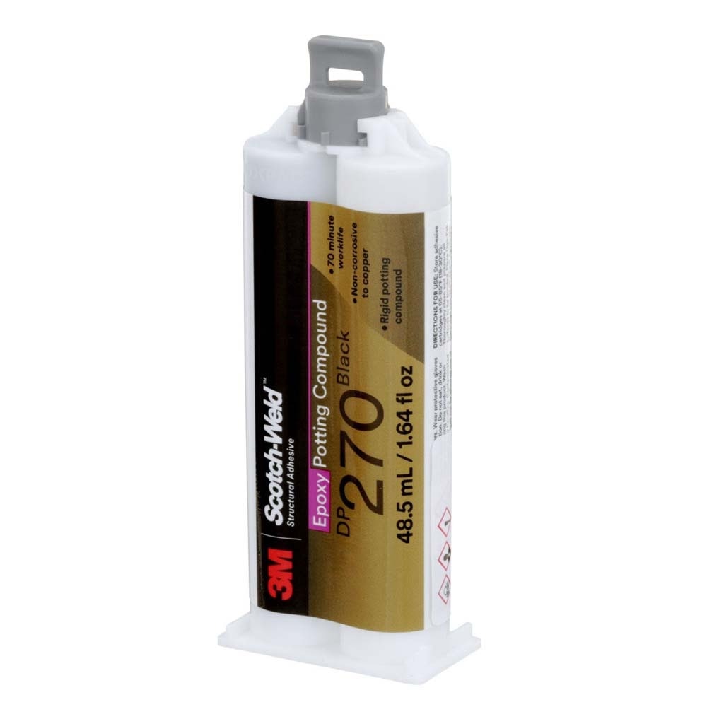 3M DP270 DP270-1.64OZ-BLK Scotch-Weld Epoxy Potting Compound Black Duo-Pak (48.5 mL) (7100148745) (12 Pack) - 3