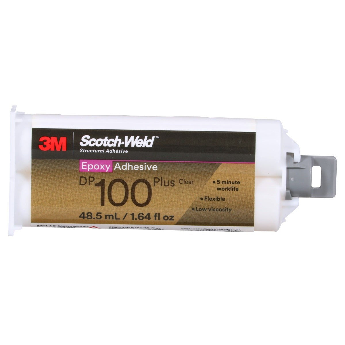 3M DP100 Plus Scotch-Weld Epoxy Adhesive, Clear, 48.5 mL 1.64 fl oz Duo-Pak (7100148750) (12 Pack) - 2