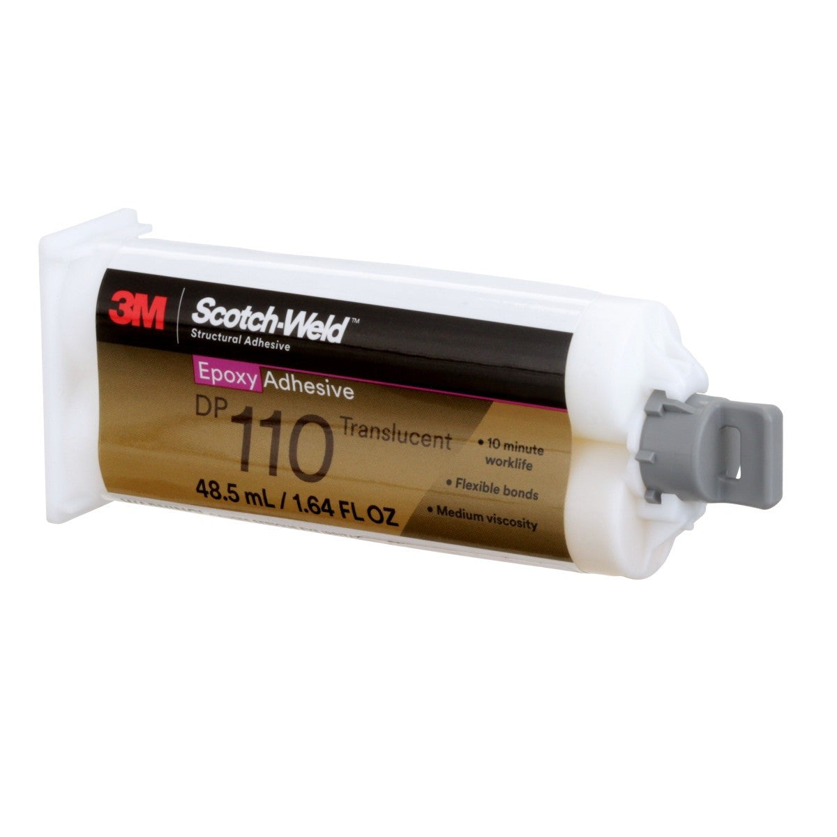 3M DP110 Scotch-Weld Epoxy Adhesive Duo-Pak Cartridge, Translucent, 48.5 mL (110) (7100148762) (12 Pack) - 4