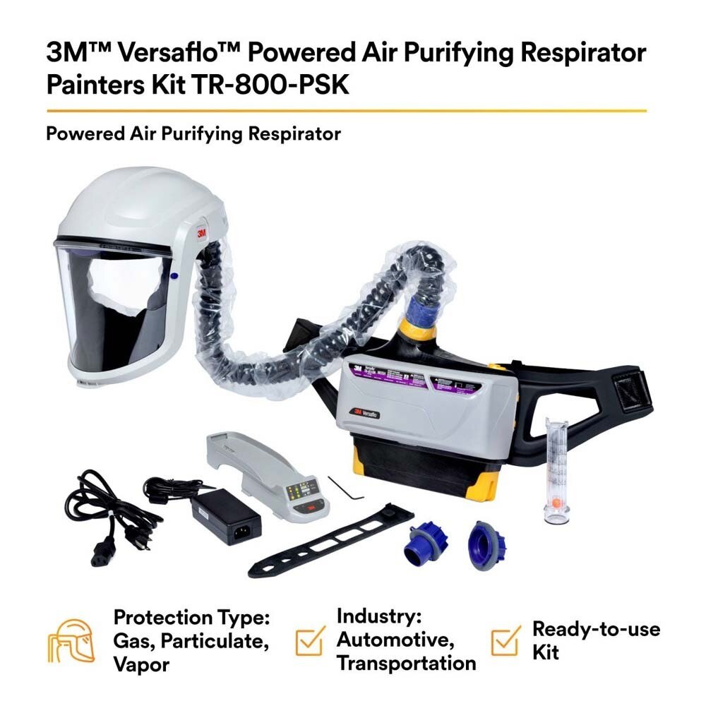 3M 7100150922 TR-800-PSK/94248 Versaflo Powered Air Purifying Respirator Painters Kit (AAD) - 3