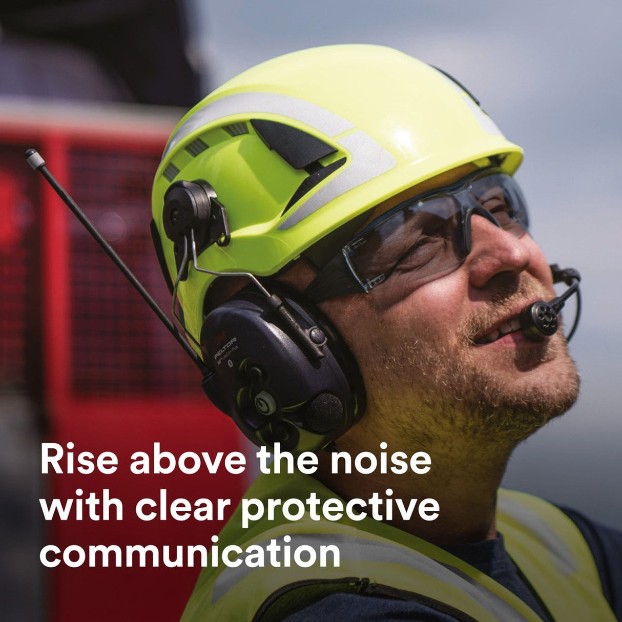 3M MT73H7P3E4D10NA GB WS LiteCom Pro III Hard Hat Attached Headset with Built-In Two-Way Radio, Bluetooth and Environmental Listening (7100153110) - 7