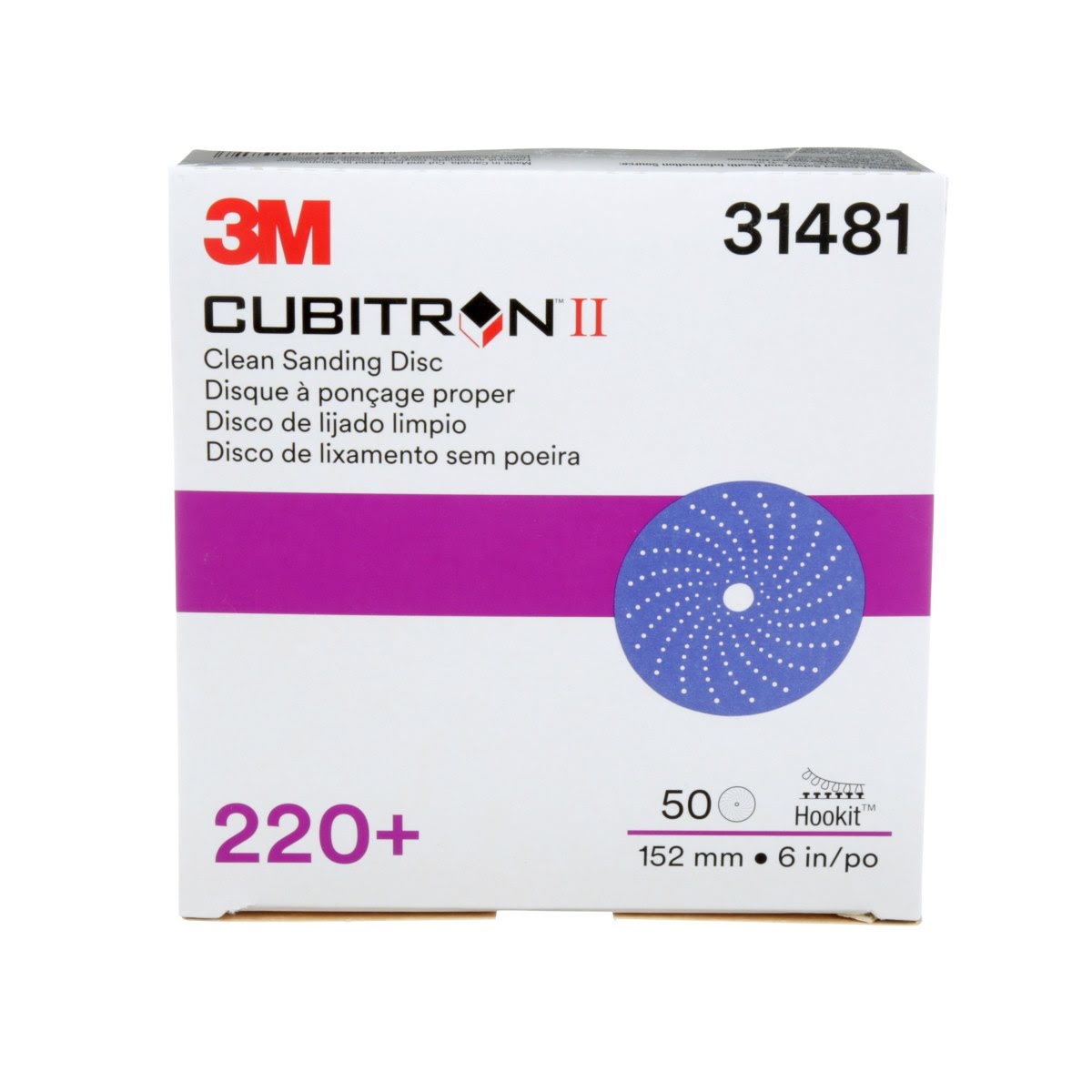3M 737U 31481 Cubitron II Hookit Abrasive Disc, 6 in, 220+, Purple (7100155285) (200 Pack) - 9