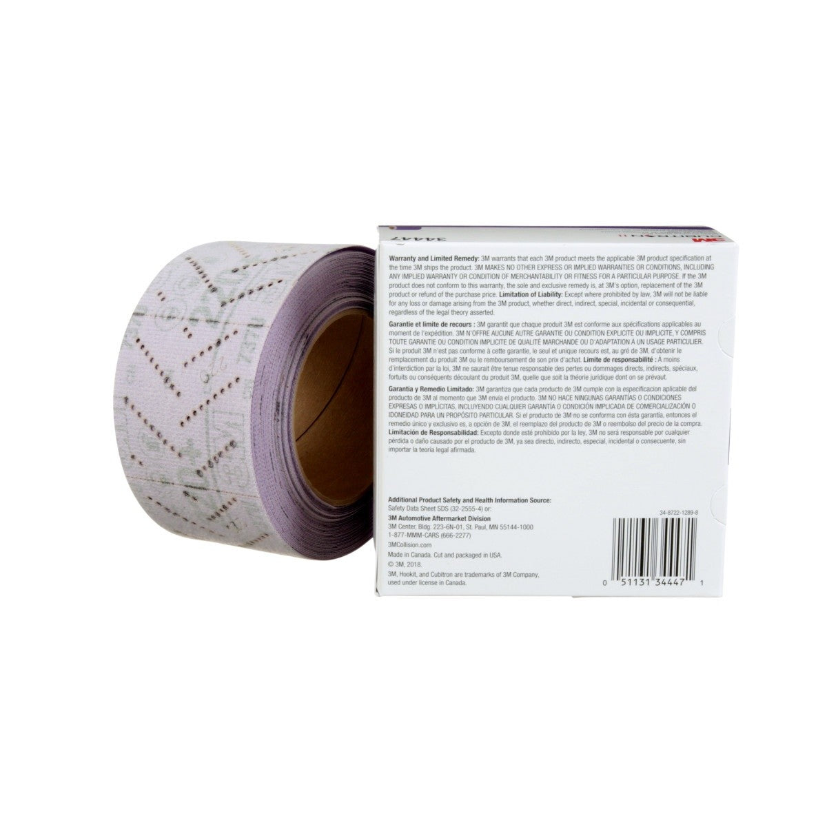 3M 737U Cubitron II Hookit Clean Sanding Sheet Roll, 220+, Purple, 70 mm x 12 m (34447) (7100155366) (5 Pack) - 9