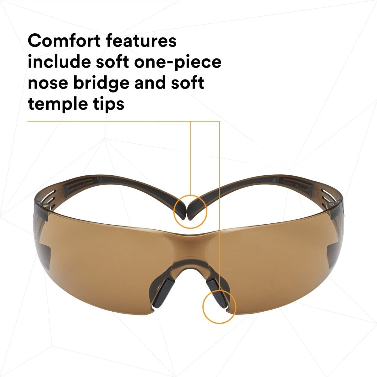 3M SF405SGAF-BLA 1334251 SecureFit Safety Glasses, Black/Brown, Brown Scotchgard Anti-fog Lens (7100155940) (20 Pack) - 8