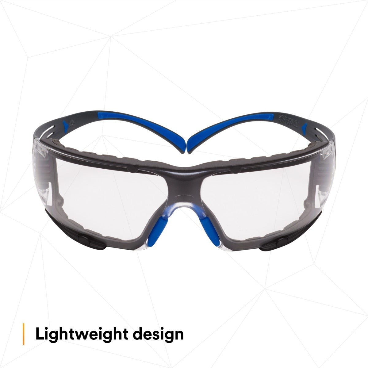 3M SF401SGAF-BLU-F SecureFit 400 Safety Glasses, Clear Polycarbonate Lens with Anti-Fog Anti-Scratch, Blue/Gray Frame, Removable Foam Gasket, ANSI Z87 Eye Protection (7100156104) (20 Pack) - 7