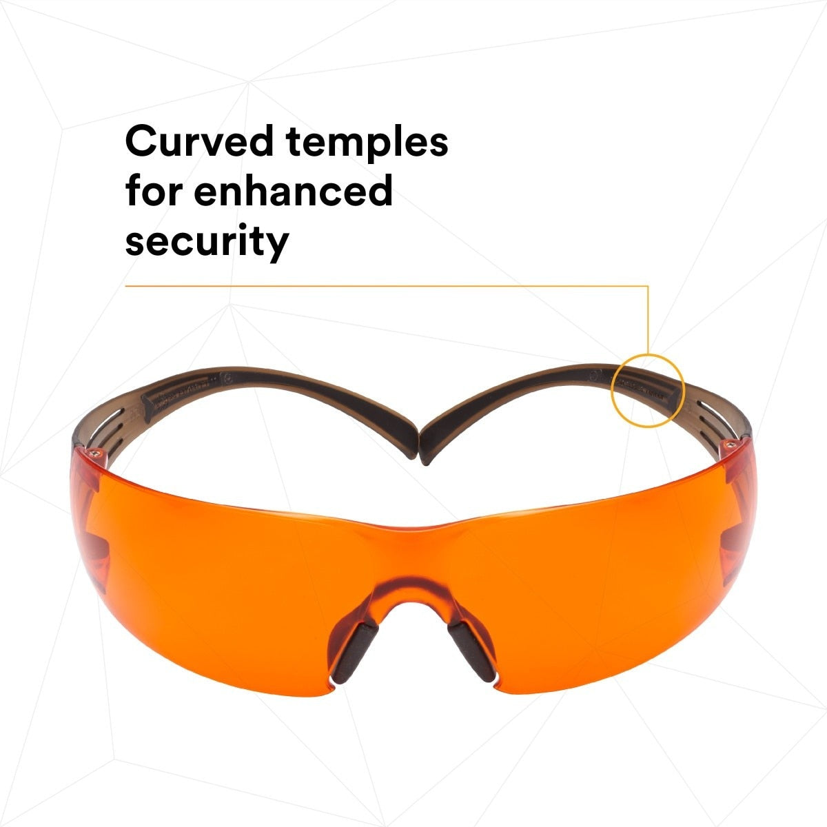 3M SF406SGAF-BLA SecureFit Safety Glasses, Orange Lens, Brown/Black Frame, Anti-Fog Anti-Scratch, ANSI Z87 (7100158220) (20 Pack) - 5