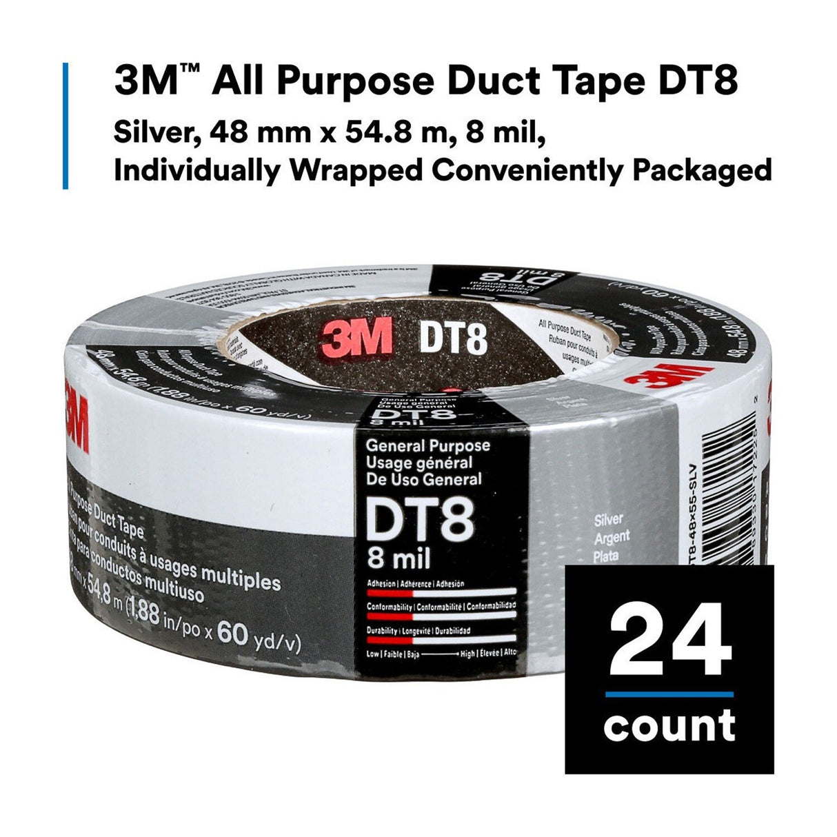 3M DT8 48 mm x 54.8 m, 8 mil, All Purpose Duct Tape - 5