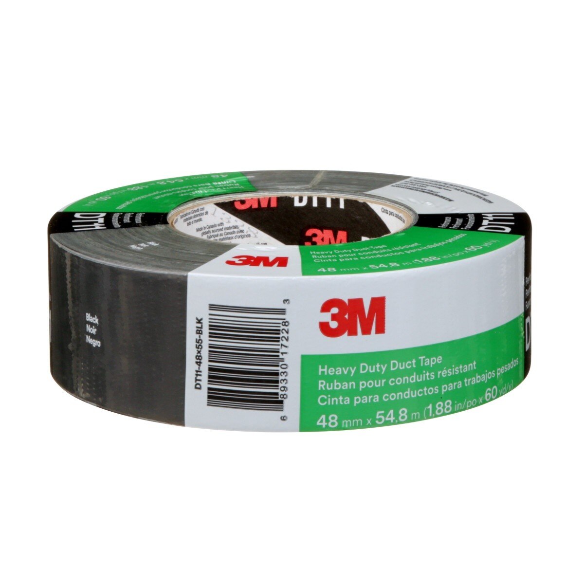 3M DT11 Heavy Duty Duct Tape, Black, 48 mm x 54.8 m, 11 mil (7100158377) (24 Pack) - 8