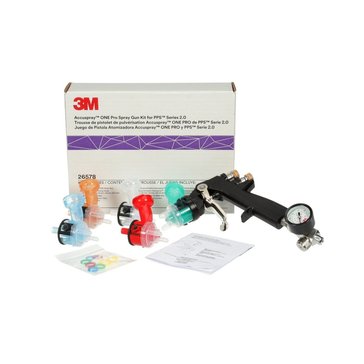 3M 26575 Accuspray ONE Pro Spray Gun Kit for PPS Series 2.0, 26578 (7100158715) (4 Pack)