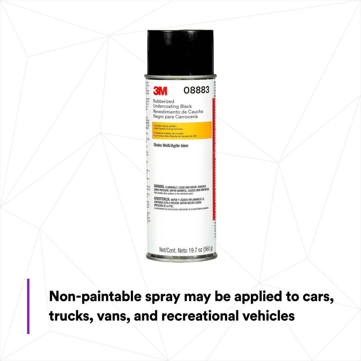 3M 08883 Rubberized Undercoating Aerosol Spray Textured Black Anti-Corrosive 19.7 oz (7100166585) (6 Pack) - 5