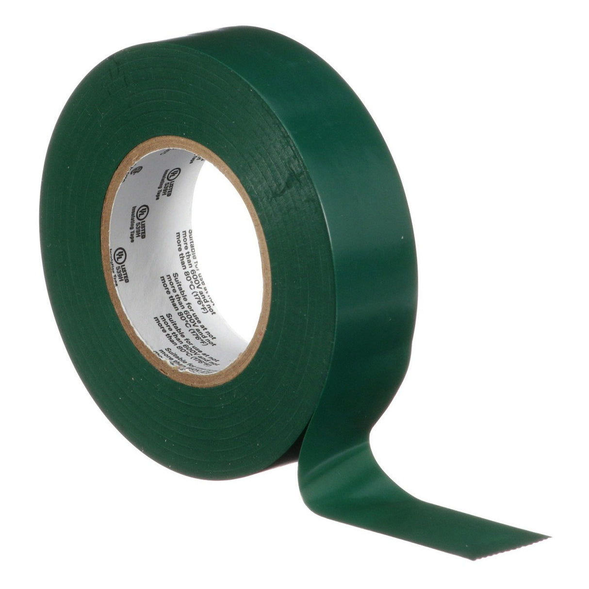 3M 165 Temflex Multi-Purpose Vinyl Electrical Tape, Green, 3/4 in x 60 ft, 6 mil, 600 V, PVC, Flame Retardant (165GR4A) (7100169430) (10 Rolls) (10 Pack) - 8