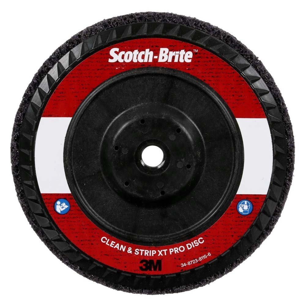3M XO-DC Scotch-Brite Clean and Strip XT Pro Disc, SiC Extra Coarse, Purple, 7 in x 7/8 in, Type 27 (7100175122) (5 Pack) - 2