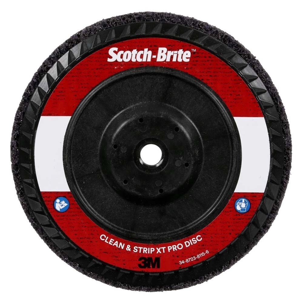3M 7100175122 Scotch-Brite Clean and Strip XT Pro Disc, XO-DC, SiC Extra Coarse, Purple, 7 in x 7/8 in, Type 27 (5 Pack) - 2