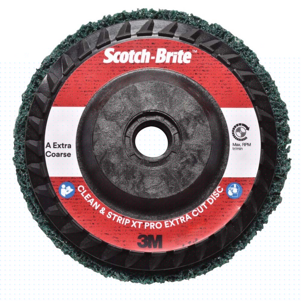 3M XC-DC Scotch-Brite Clean and Strip XT Pro Extra Cut Disc, Type 27, 4-1/2 in x 5/8 in-11, Aluminum Oxide Extra Coarse (7100175520) (10 Pack)