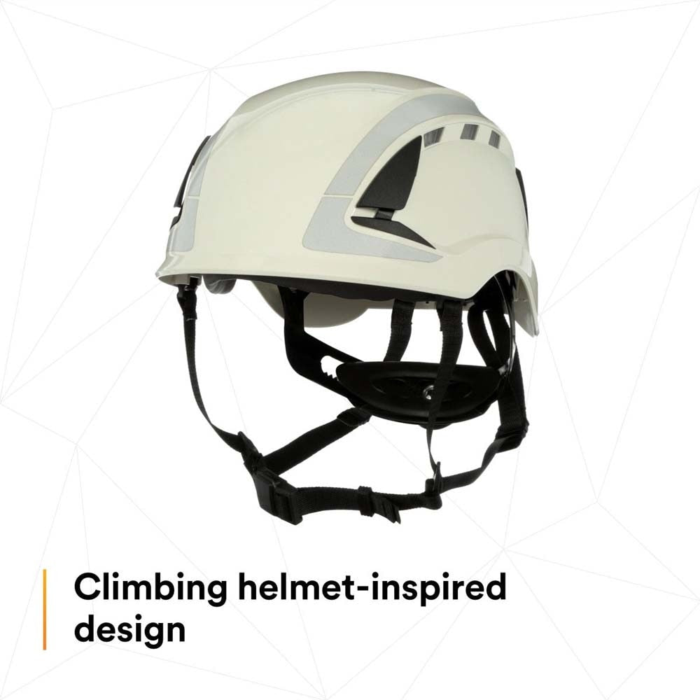 3M X5001VX-ANSI SecureFit X5000 Safety Helmet, Vented ABS Shell with 6-Point Ratchet Suspension and Scotchlite Reflective, White (7100175562) - 6