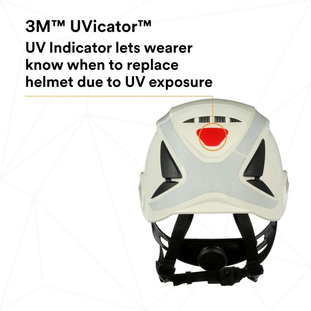 3M X5001VX-ANSI SecureFit X5000 Safety Helmet, Vented ABS Shell with 6-Point Ratchet Suspension and Scotchlite Reflective, White (7100175562) - 10