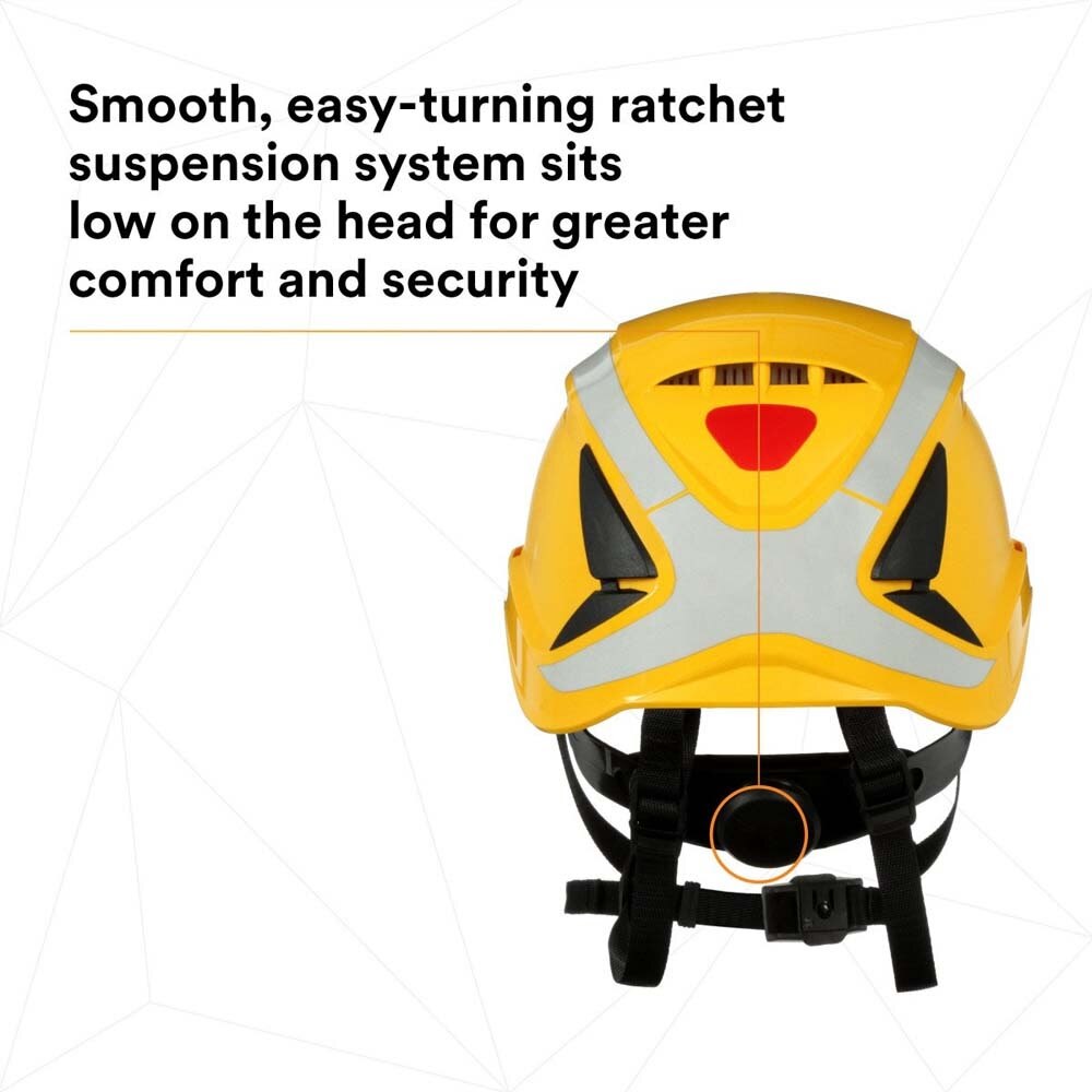 3M 7100175563 SecureFit Safety Helmet, Climbing-Style, 6-Point Suspension, Vented with Scotchlite Reflective, Yellow, X5002VX-ANSI - 7