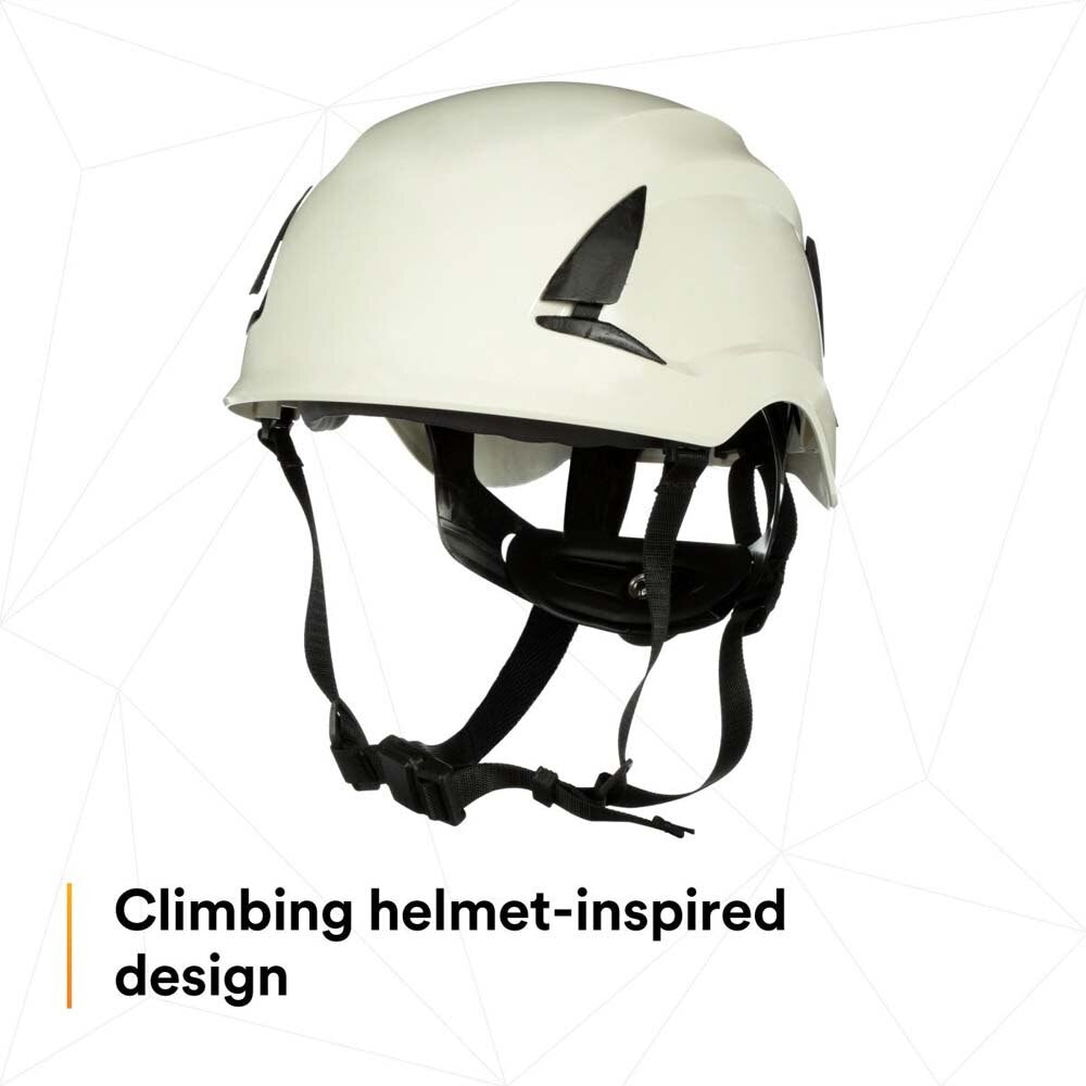 3M X5001-ANSI SecureFit Safety Helmet, Non-Vented ABS Shell, White (7100175570) (10 Pack) - 3
