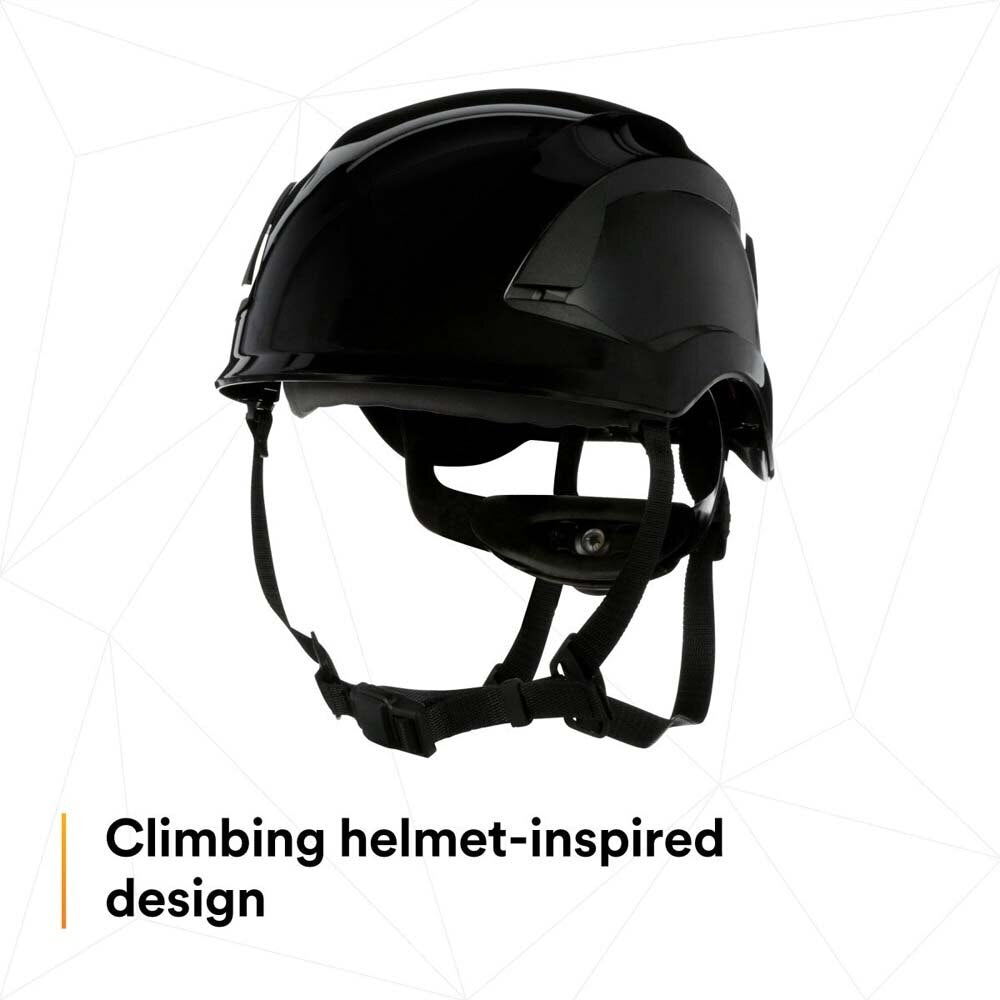 3M 7100175576 SecureFit X5000 Series Safety Helmet, Non-Vented, Black, 6-Point Ratchet Suspension - 6