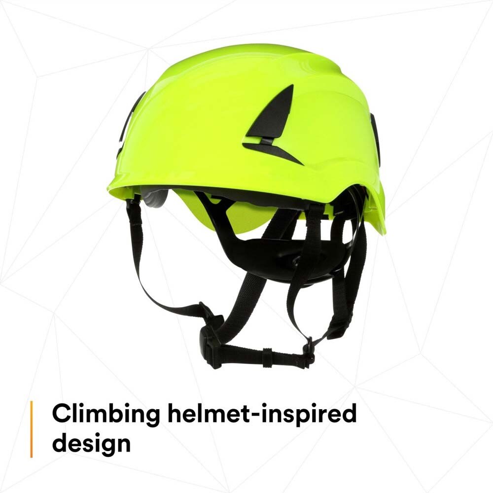 3M X5014-ANSI SecureFit X5000 Safety Helmet, Non-Vented, High-Visibility Green, 6-Point Ratchet Suspension (7100175577) - 6