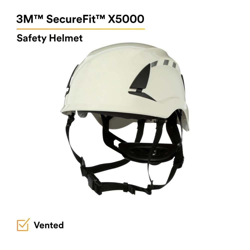 3M X5001V-ANSI SecureFit Safety Helmet with 6-Point Suspension, Vented, White for Construction and Heavy Infrastructure (7100175578) (10 Pack) - 4