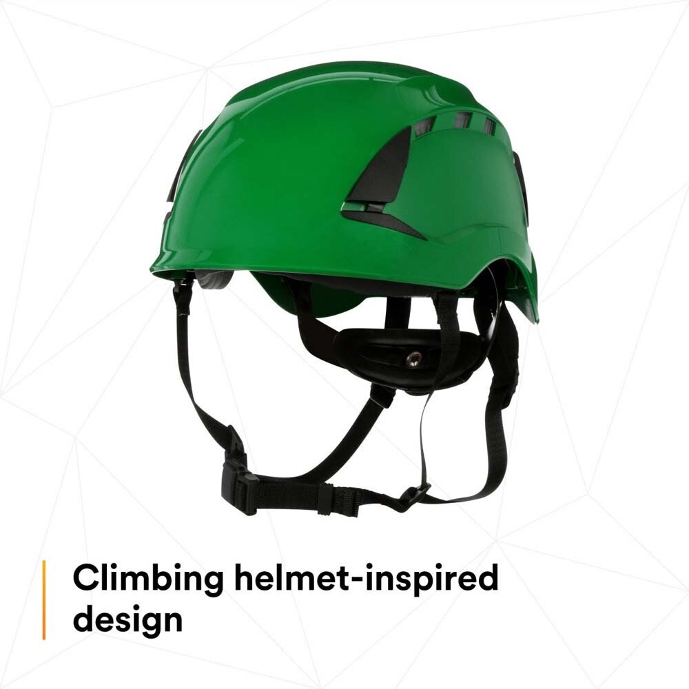 3M 7100175581 SecureFit X5004V-ANSI Safety Helmet, Vented Green with 6-Point Ratchet Suspension for Construction - 5