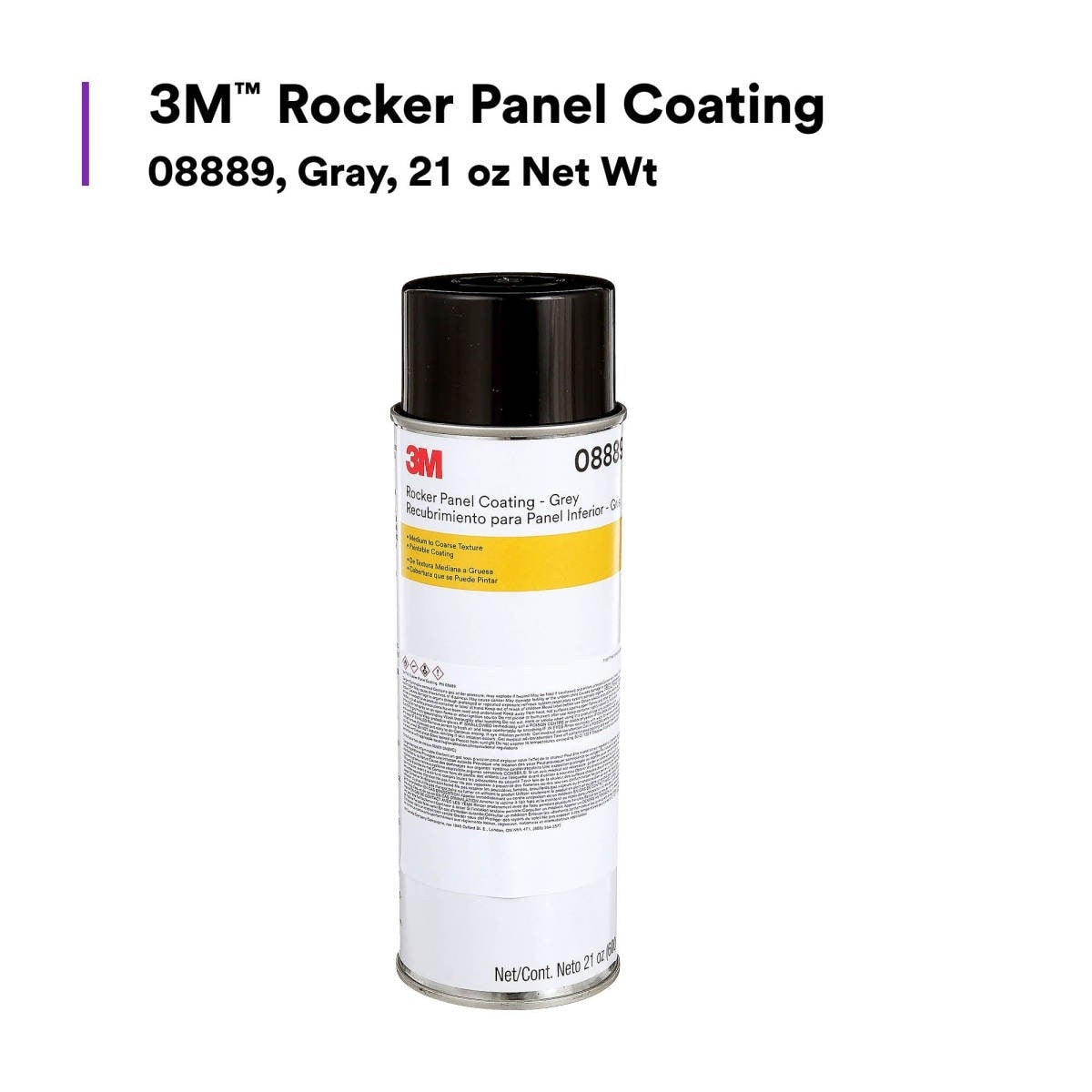 3M Rocker Panel Coating, Gray, 21 oz Net Wt (08889) (7100177460) (6 Pack) - 2