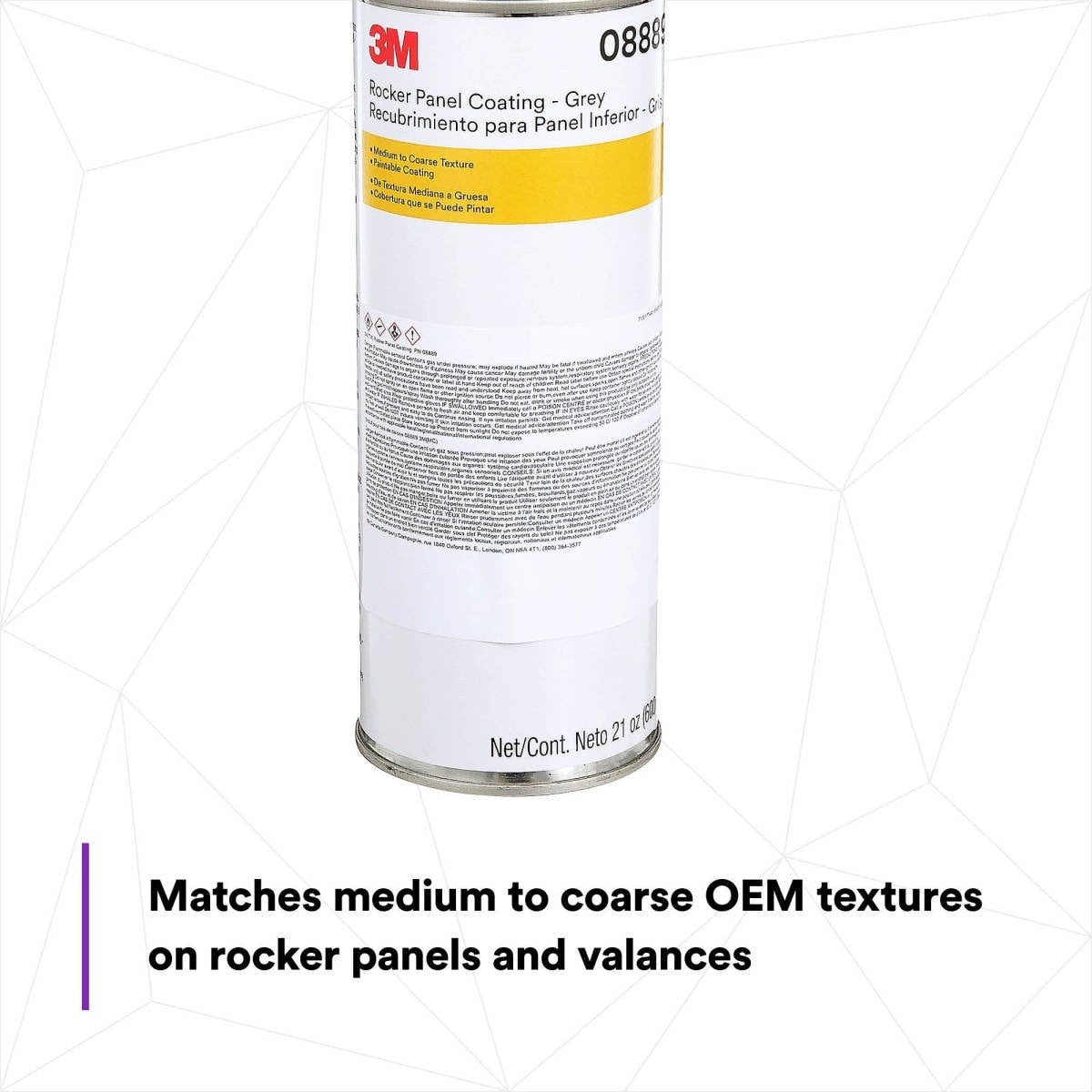 3M Rocker Panel Coating, Gray, 21 oz Net Wt (08889) (7100177460) (6 Pack) - 3